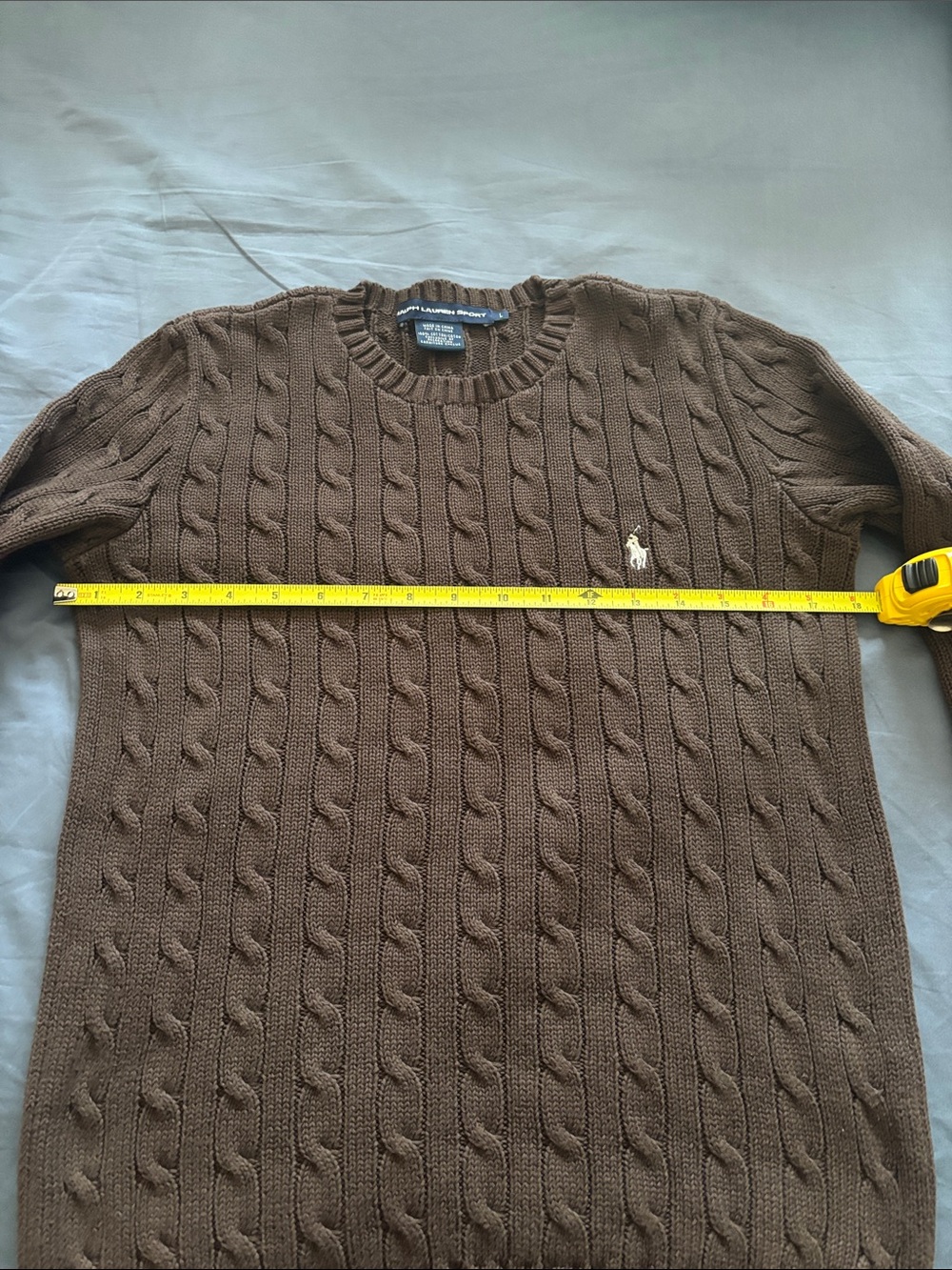 Polo by Ralph Lauren Brown Cable-Knit Crewneck Sweater - Picture 6 of 7